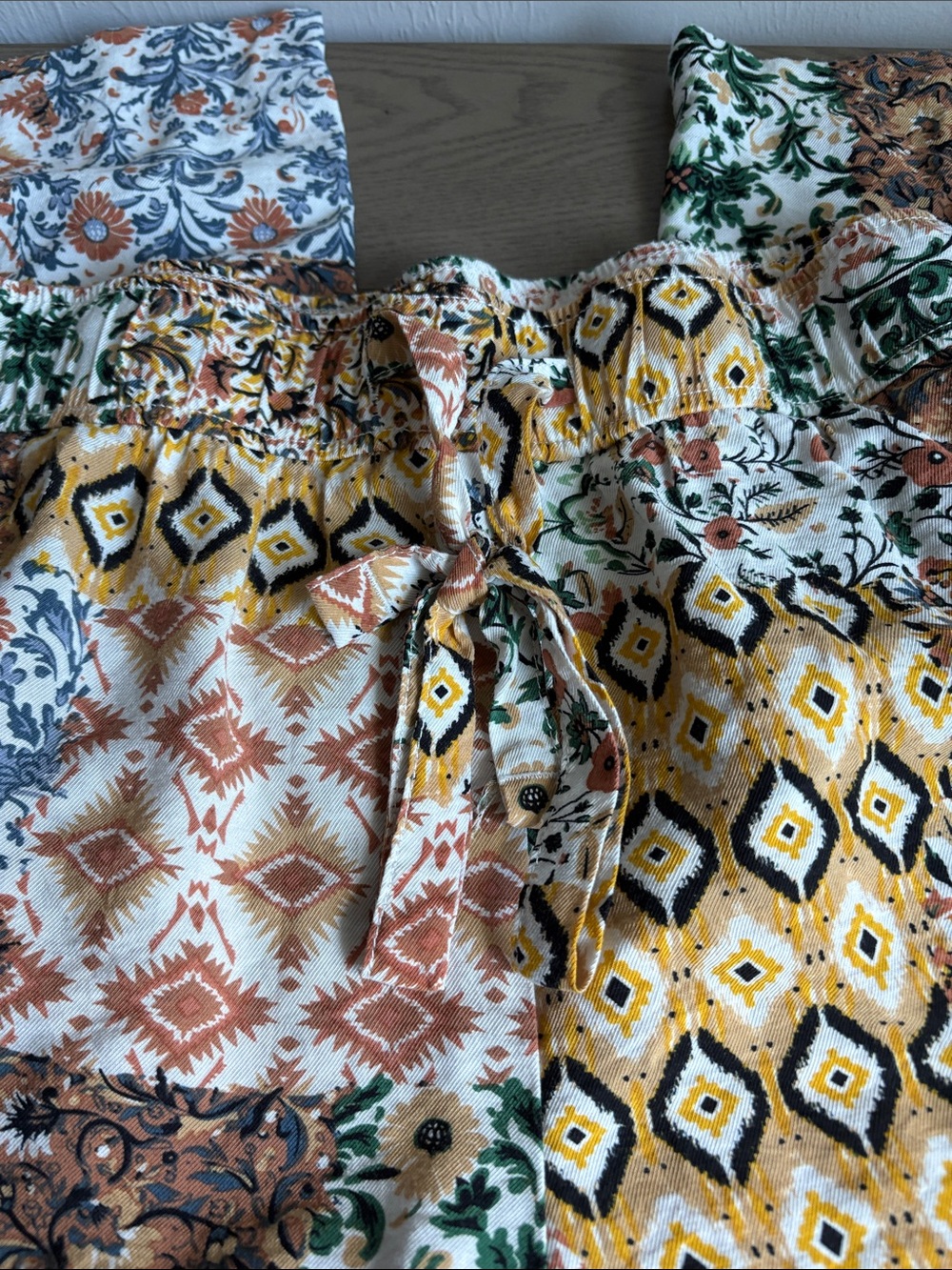 Patterned Floral & Geometric Pants- Multicolor - Picture 4 of 7